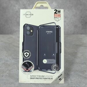 Itskins Spectrum Vision Folio For Apple iPhone 11 Black/Clear See Description T1